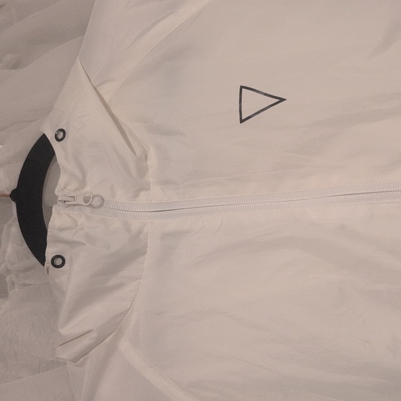 Retro Vibe DAE Green and White Wind Jacket Zipper With Hood Small - Picture 3 of 6